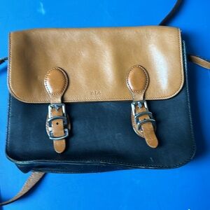 Lauren Ralph Lauren Tan and Black Crossbody Bag